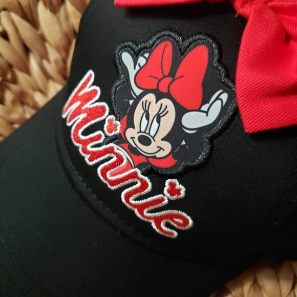 NEW Disney Minnie Mouse Hat Black Ears Black Bow Adjustable Girls Kids Baseball - Picture 5 of 7